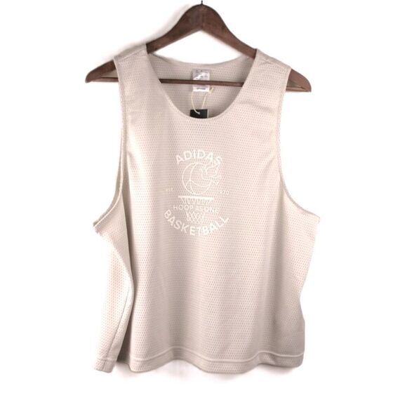 nwt ADIDAS Sustainable Select Jersey Basketball Tank in Limestone - Size L - Picture 2 of 9